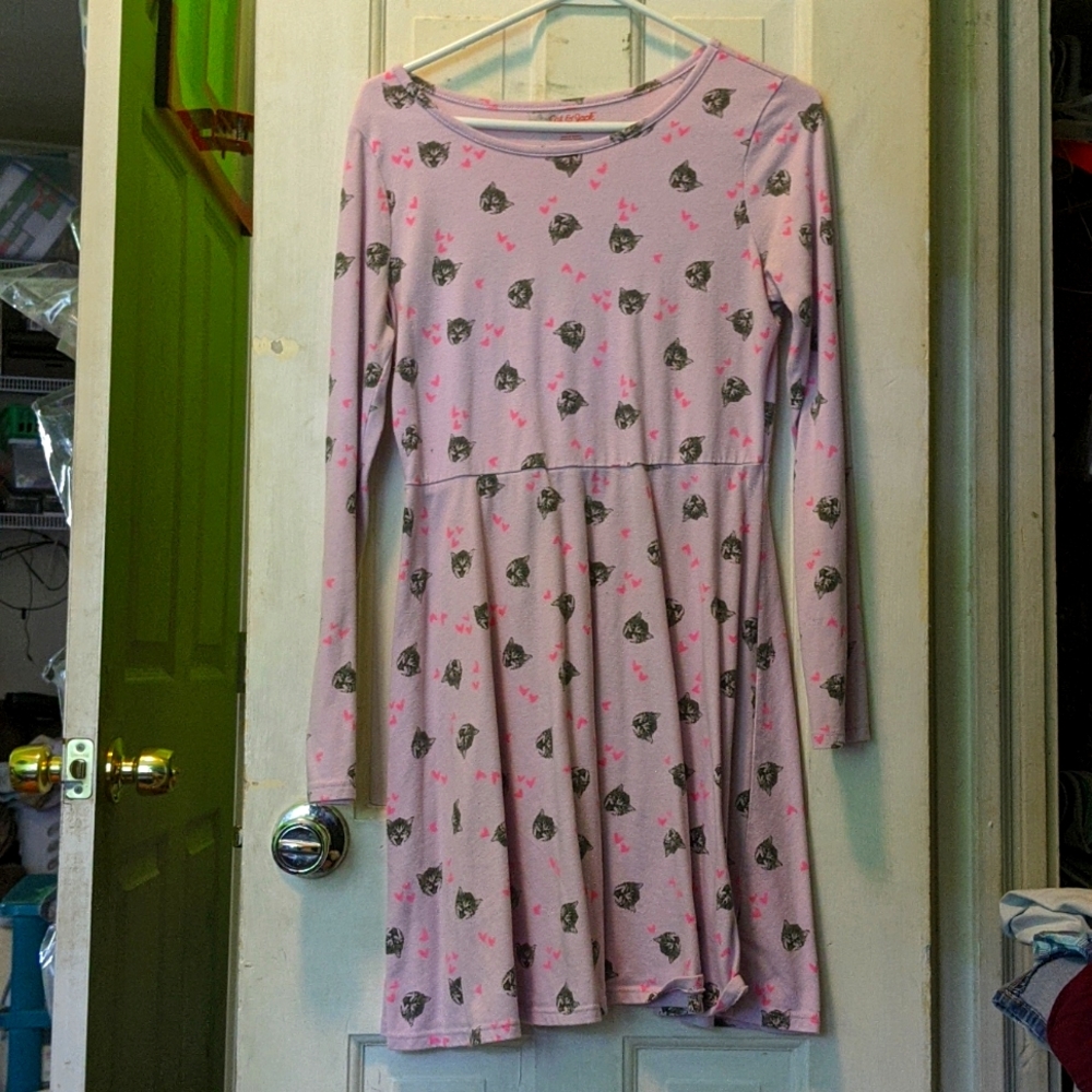Purple Car Print Dress